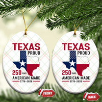 Texas Proud 250 Years Ceramic Ornament American Made 1776 to 2026 Semiquincentennial - Wonder Print Shop