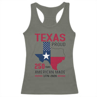 Texas Proud 250 Years Racerback Tank Top American Made 1776 to 2026 Semiquincentennial - Wonder Print Shop