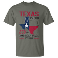 Texas Proud 250 Years T Shirt American Made 1776 to 2026 Semiquincentennial - Wonder Print Shop