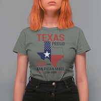 Texas Proud 250 Years T Shirt For Women American Made 1776 to 2026 Semiquincentennial - Wonder Print Shop