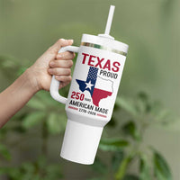 Texas Proud 250 Years Tumbler With Handle American Made 1776 to 2026 Semiquincentennial - Wonder Print Shop