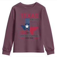 Texas Proud 250 Years Youth Sweatshirt American Made 1776 to 2026 Semiquincentennial - Wonder Print Shop