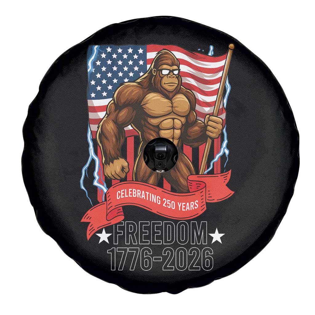 Patriotic Bigfoot US 250th Anniversary Spare Tire Cover Sasquatch Celebrating 250 Years of Freedom 1776 to 2026 - Wonder Print Shop