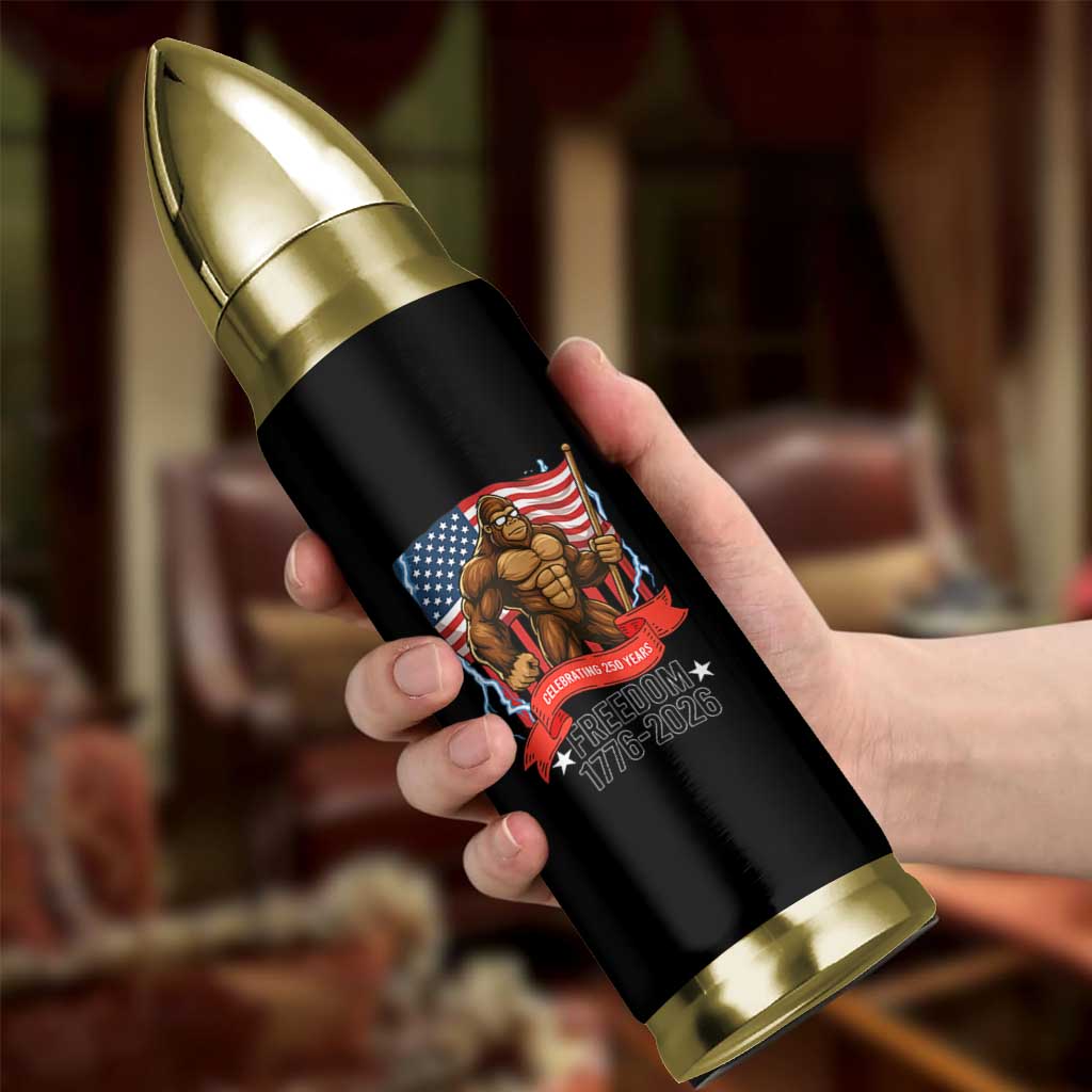 Patriotic Bigfoot US 250th Anniversary Bullet Tumbler Sasquatch Celebrating 250 Years of Freedom 1776 to 2026 - Wonder Print Shop