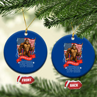 Patriotic Bigfoot US 250th Anniversary Ceramic Ornament Sasquatch Celebrating 250 Years of Freedom 1776 to 2026 - Wonder Print Shop