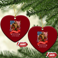 Patriotic Bigfoot US 250th Anniversary Ceramic Ornament Sasquatch Celebrating 250 Years of Freedom 1776 to 2026 - Wonder Print Shop