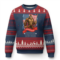 Patriotic Bigfoot US 250th Anniversary Ugly Christmas Sweater Sasquatch Celebrating 250 Years of Freedom 1776 to 2026 - Wonder Print Shop