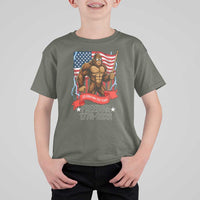 Patriotic Bigfoot US 250th Anniversary T Shirt For Kid Sasquatch Celebrating 250 Years of Freedom 1776 to 2026 - Wonder Print Shop