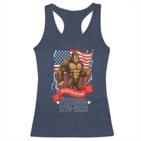 Patriotic Bigfoot US 250th Anniversary Racerback Tank Top Sasquatch Celebrating 250 Years of Freedom 1776 to 2026 - Wonder Print Shop