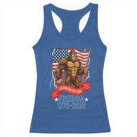 Patriotic Bigfoot US 250th Anniversary Racerback Tank Top Sasquatch Celebrating 250 Years of Freedom 1776 to 2026 - Wonder Print Shop