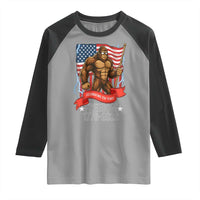 Patriotic Bigfoot US 250th Anniversary Raglan Shirt Sasquatch Celebrating 250 Years of Freedom 1776 to 2026 - Wonder Print Shop