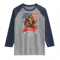 Patriotic Bigfoot US 250th Anniversary Raglan Shirt Sasquatch Celebrating 250 Years of Freedom 1776 to 2026 - Wonder Print Shop