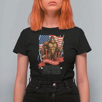 Patriotic Bigfoot US 250th Anniversary T Shirt For Women Sasquatch Celebrating 250 Years of Freedom 1776 to 2026 - Wonder Print Shop