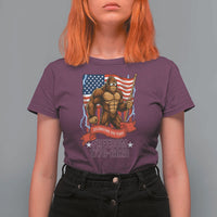Patriotic Bigfoot US 250th Anniversary T Shirt For Women Sasquatch Celebrating 250 Years of Freedom 1776 to 2026 - Wonder Print Shop