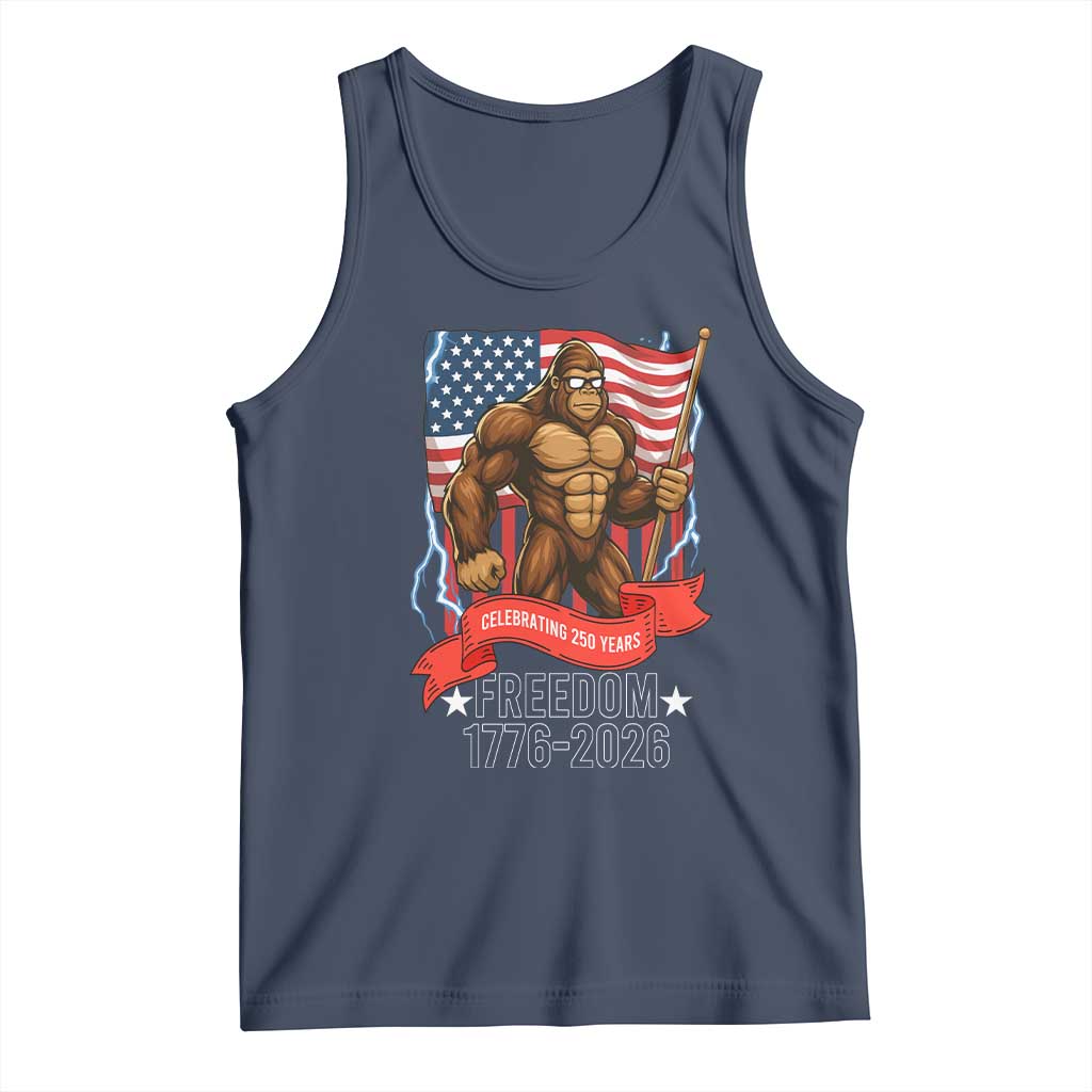 Patriotic Bigfoot US 250th Anniversary Tank Top Sasquatch Celebrating 250 Years of Freedom 1776 to 2026 - Wonder Print Shop