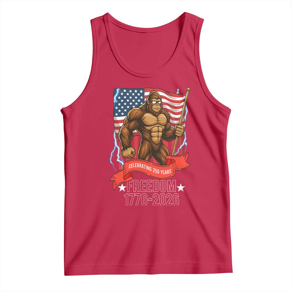 Patriotic Bigfoot US 250th Anniversary Tank Top Sasquatch Celebrating 250 Years of Freedom 1776 to 2026 - Wonder Print Shop
