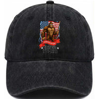 Patriotic Bigfoot US 250th Anniversary Washed Cotton Baseball Cap Sasquatch Celebrating 250 Years of Freedom 1776 to 2026