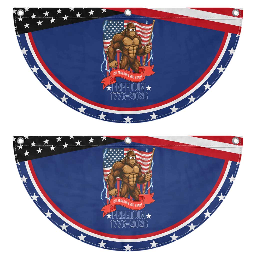 American Bigfoot US 250th Anniversary Patriotic Fan Flag Sasquatch Celebrating 250 Years of Freedom 1776 to 2026