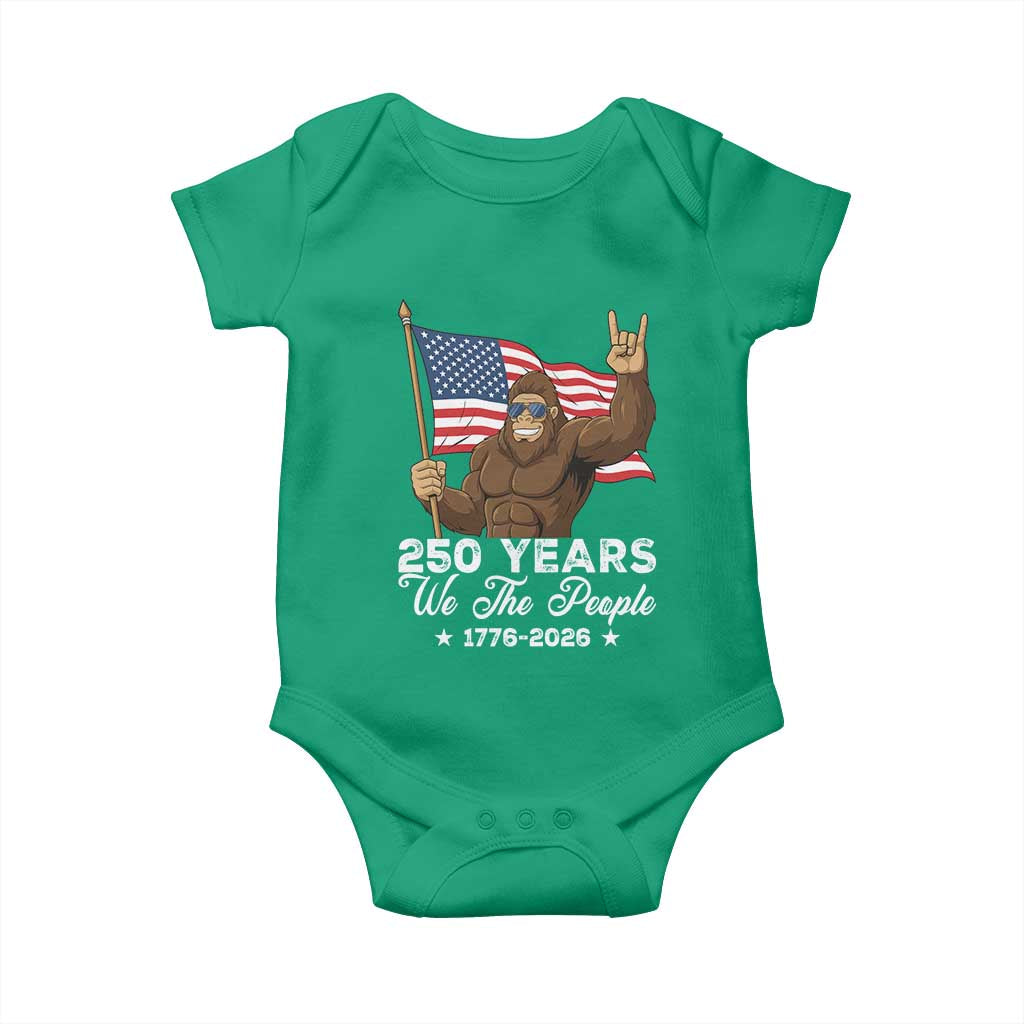 250 Years We The People Bigfoot Baby Onesie Funny Patriotic 1776 to 2026 US Semiquincentennial - Wonder Print Shop