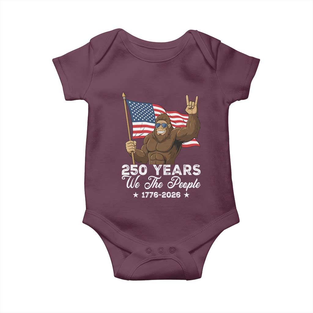 250 Years We The People Bigfoot Baby Onesie Funny Patriotic 1776 to 2026 US Semiquincentennial - Wonder Print Shop