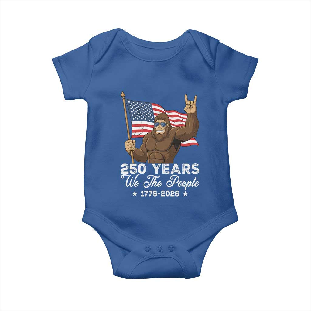 250 Years We The People Bigfoot Baby Onesie Funny Patriotic 1776 to 2026 US Semiquincentennial - Wonder Print Shop