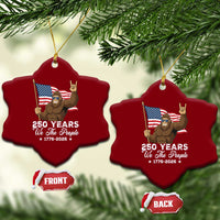 250 Years We The People Bigfoot Ceramic Ornament Funny Patriotic 1776 to 2026 US Semiquincentennial - Wonder Print Shop