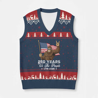 250 Years We The People Bigfoot V-Neck Knit Sweater Vest Funny Patriotic 1776 to 2026 US Semiquincentennial - Wonder Print Shop