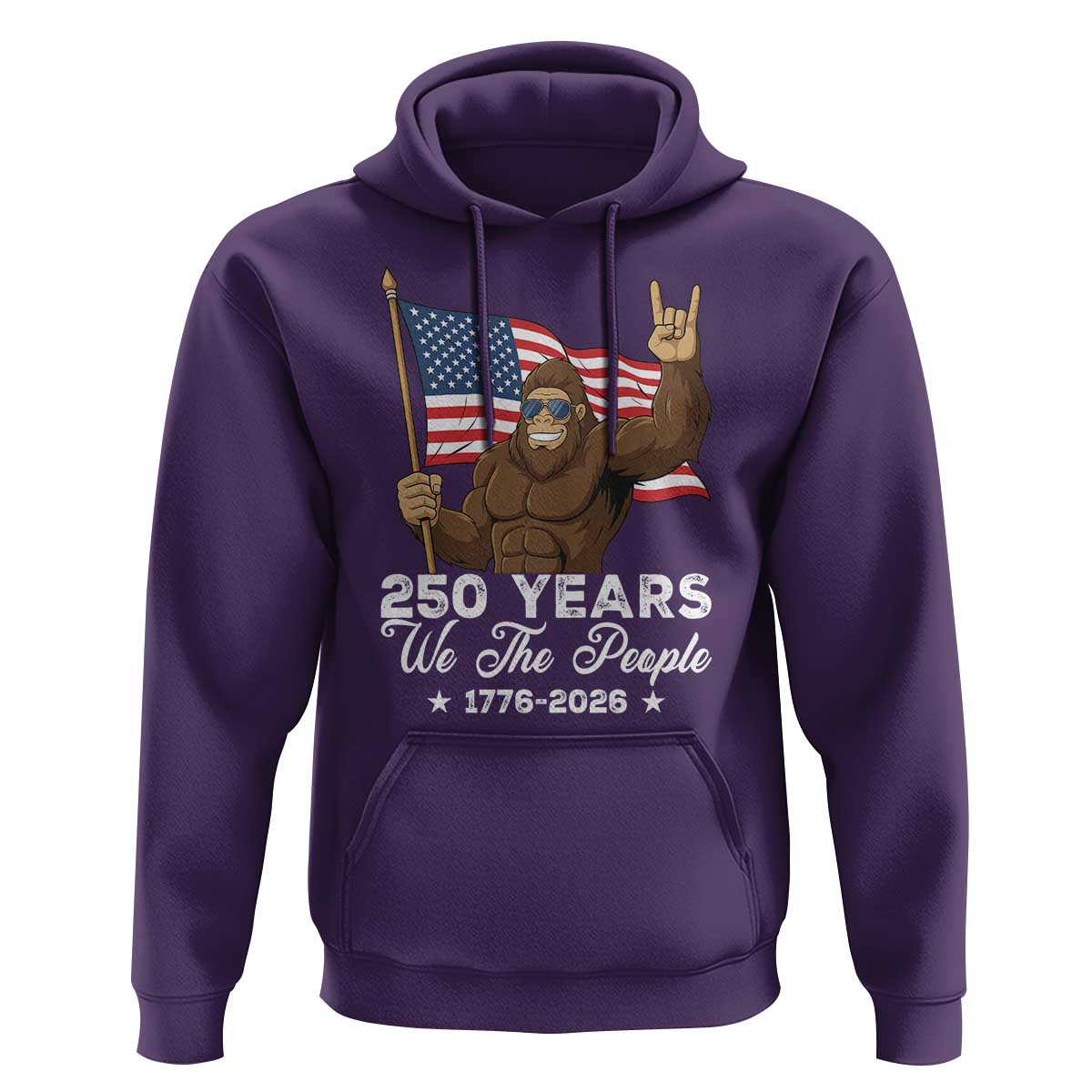 250 Years We The People Bigfoot Hoodie Funny Patriotic 1776 to 2026 US Semiquincentennial - Wonder Print Shop