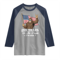 250 Years We The People Bigfoot Raglan Shirt Funny Patriotic 1776 to 2026 US Semiquincentennial - Wonder Print Shop