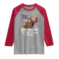 250 Years We The People Bigfoot Raglan Shirt Funny Patriotic 1776 to 2026 US Semiquincentennial - Wonder Print Shop