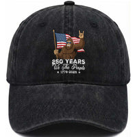 250 Years We The People Bigfoot Washed Cotton Baseball Cap Funny Patriotic 1776 to 2026 US Semiquincentennial