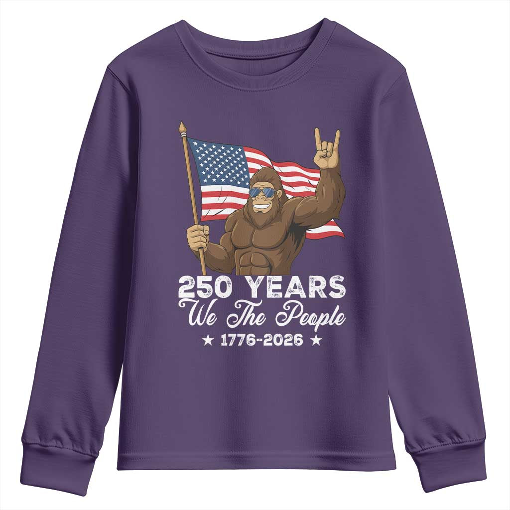 250 Years We The People Bigfoot Youth Sweatshirt Funny Patriotic 1776 to 2026 US Semiquincentennial - Wonder Print Shop