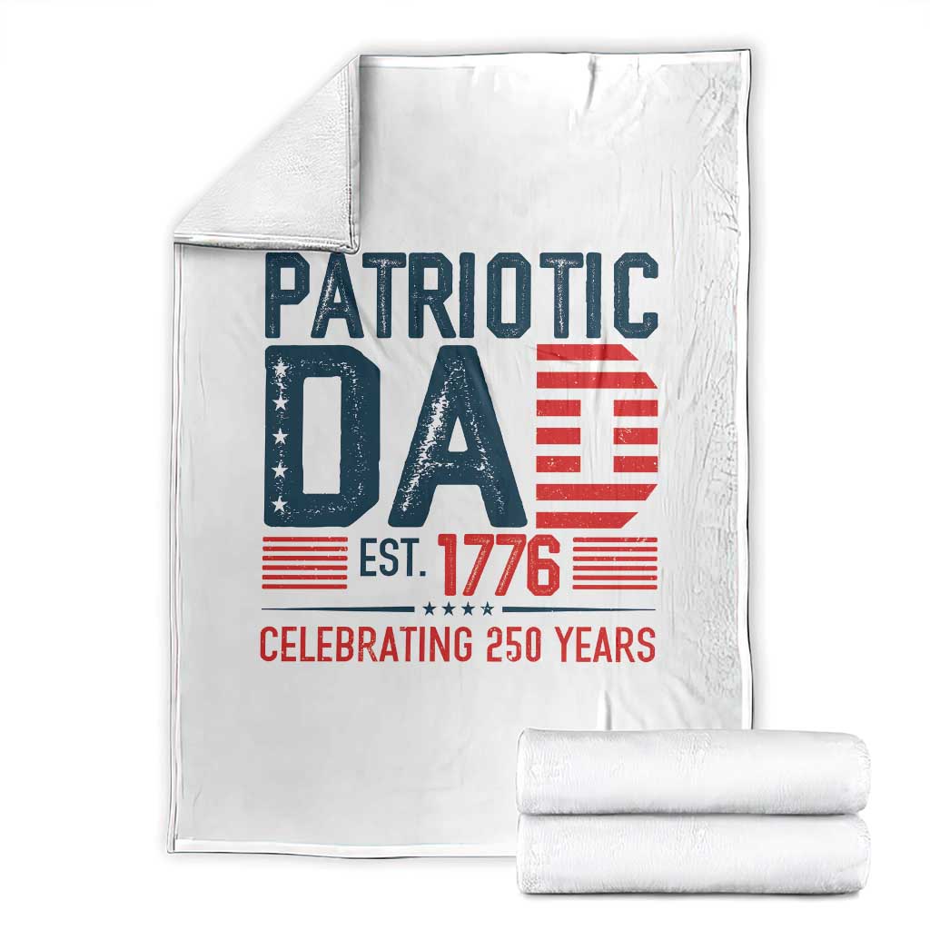 Patriotic Dad 250 Years Throw Blanket Est. 1776 Funny USA Semiquincentennial - Wonder Print Shop