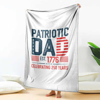 Patriotic Dad 250 Years Throw Blanket Est. 1776 Funny USA Semiquincentennial - Wonder Print Shop