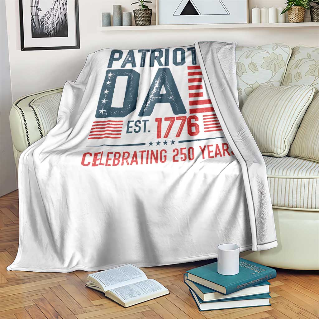 Patriotic Dad 250 Years Throw Blanket Est. 1776 Funny USA Semiquincentennial - Wonder Print Shop
