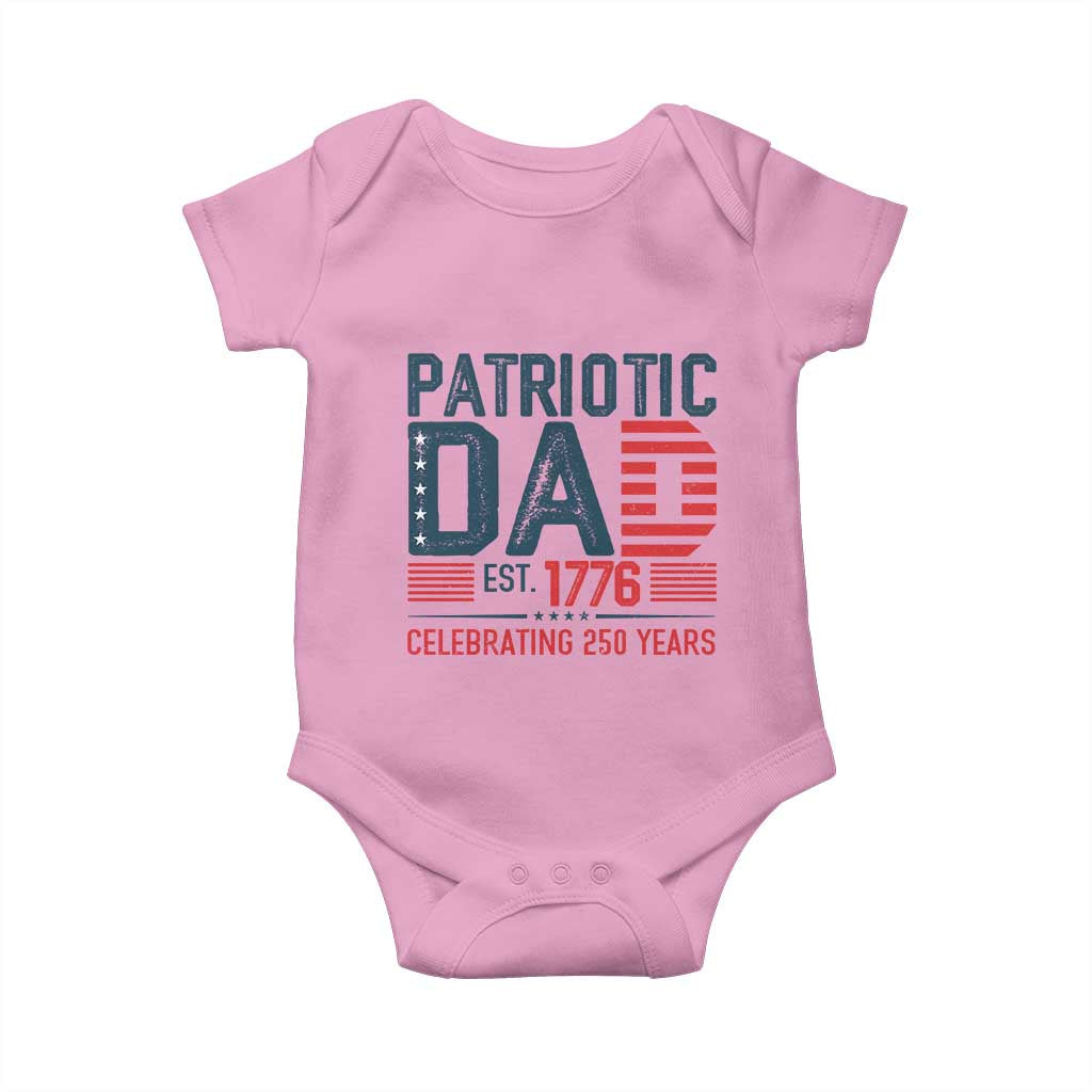 Patriotic Dad 250 Years Baby Onesie Est. 1776 Funny USA Semiquincentennial - Wonder Print Shop