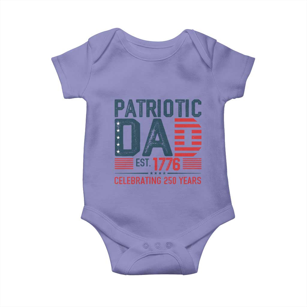 Patriotic Dad 250 Years Baby Onesie Est. 1776 Funny USA Semiquincentennial - Wonder Print Shop