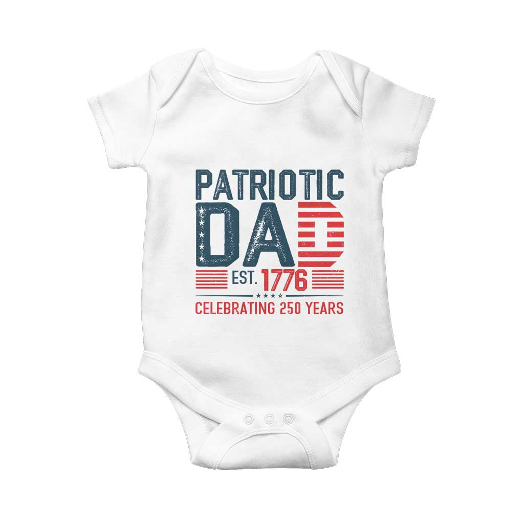 Patriotic Dad 250 Years Baby Onesie Est. 1776 Funny USA Semiquincentennial - Wonder Print Shop
