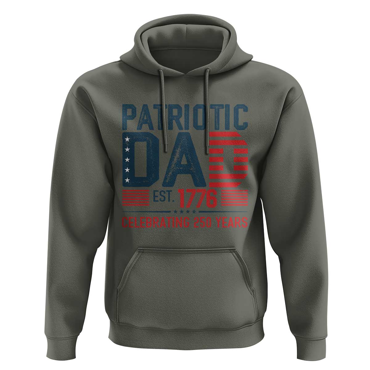 Patriotic Dad 250 Years Hoodie Est. 1776 Funny USA Semiquincentennial - Wonder Print Shop