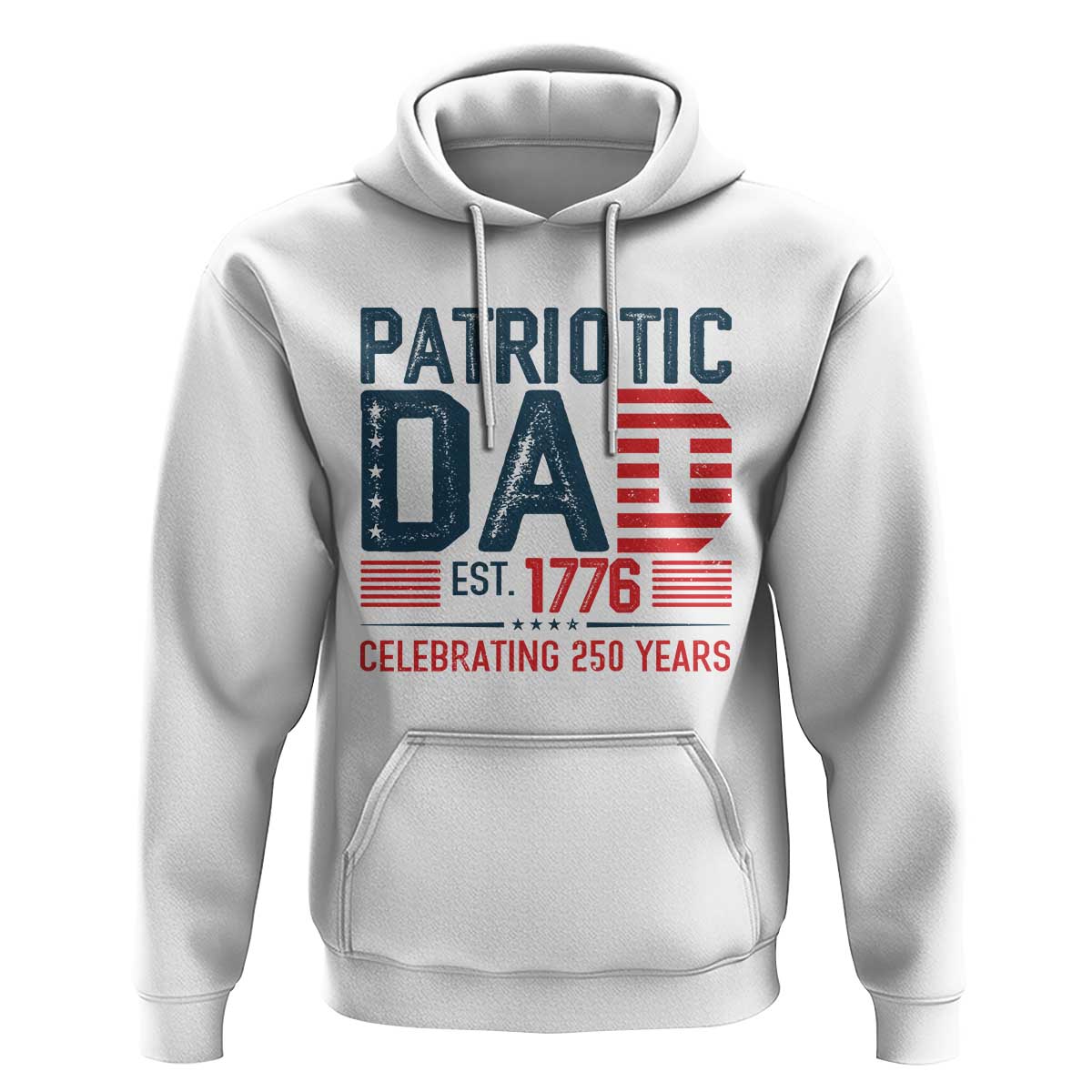 Patriotic Dad 250 Years Hoodie Est. 1776 Funny USA Semiquincentennial - Wonder Print Shop