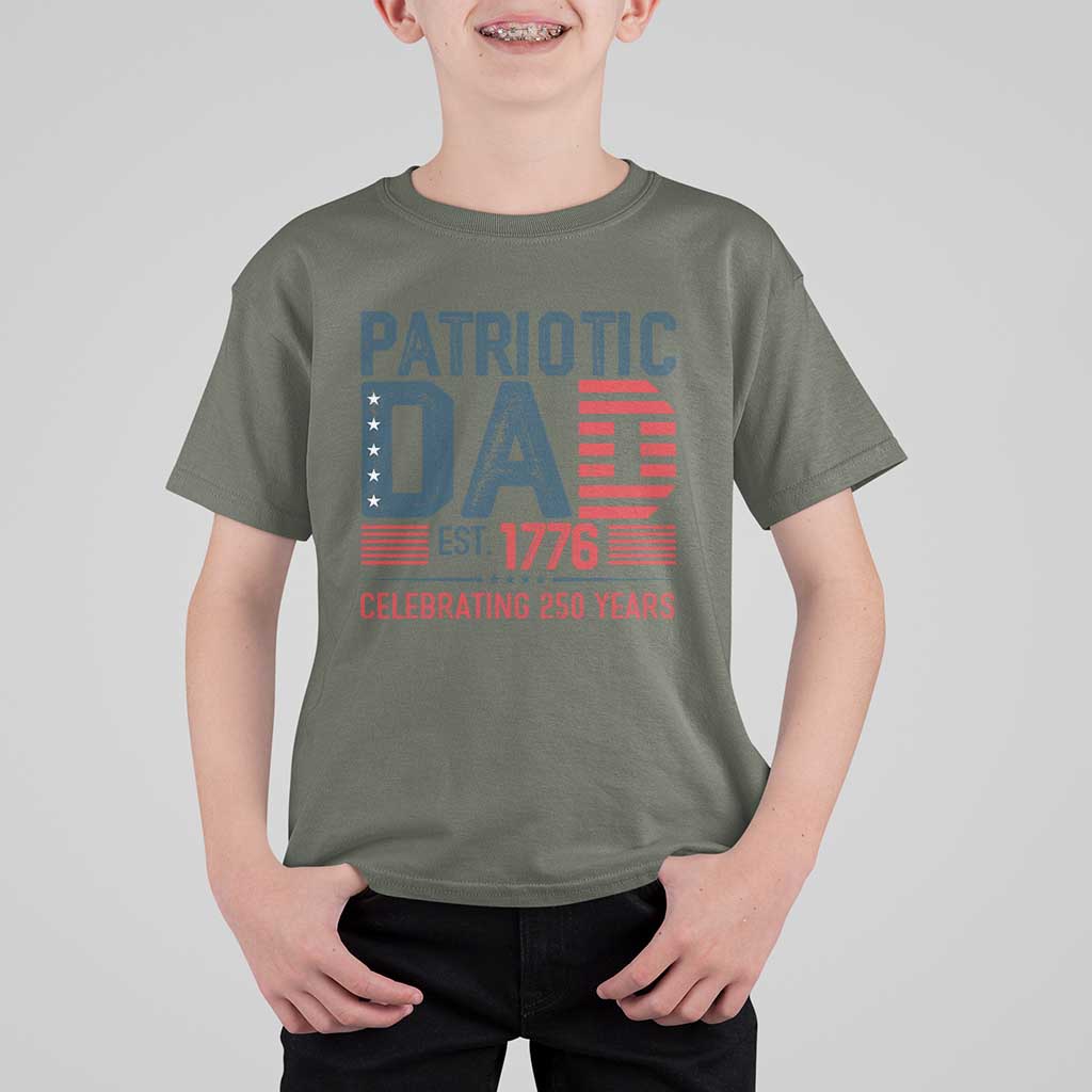 Patriotic Dad 250 Years T Shirt For Kid Est. 1776 Funny USA Semiquincentennial - Wonder Print Shop
