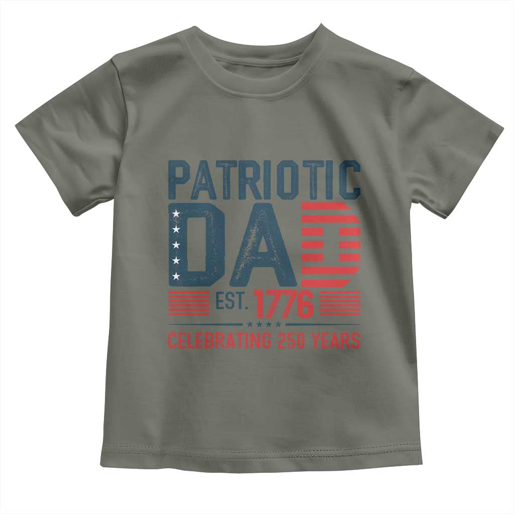 Patriotic Dad 250 Years Toddler T Shirt Est. 1776 Funny USA Semiquincentennial - Wonder Print Shop