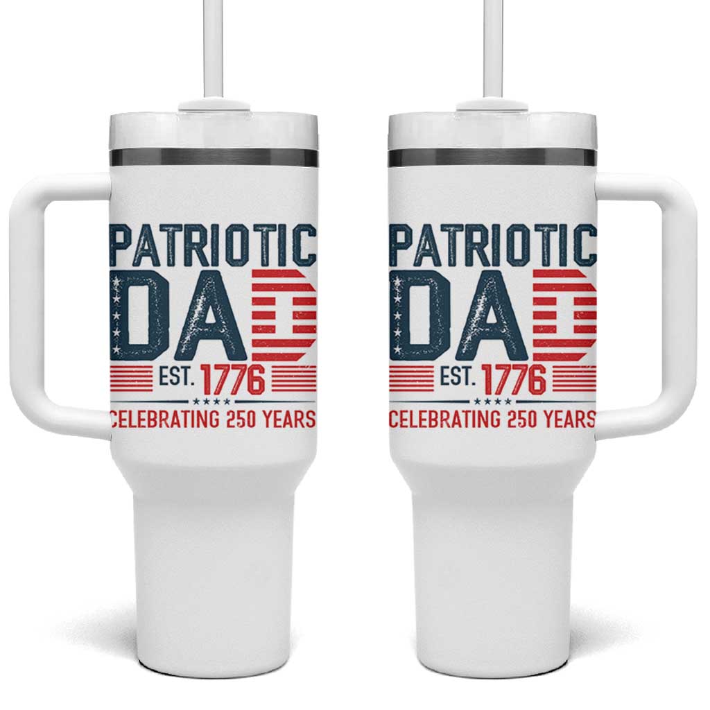 Patriotic Dad 250 Years Tumbler With Handle Est. 1776 Funny USA Semiquincentennial - Wonder Print Shop
