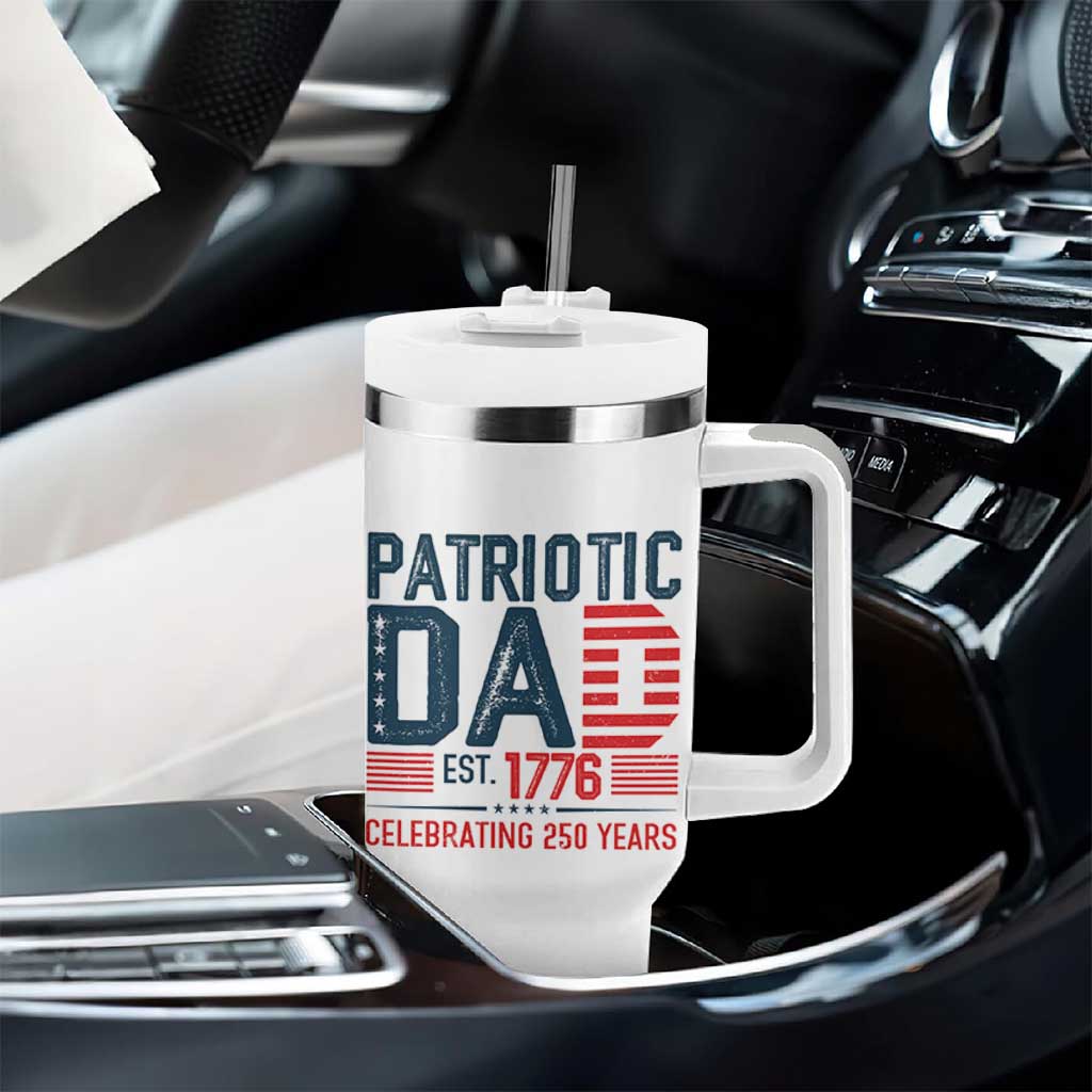 Patriotic Dad 250 Years Tumbler With Handle Est. 1776 Funny USA Semiquincentennial - Wonder Print Shop