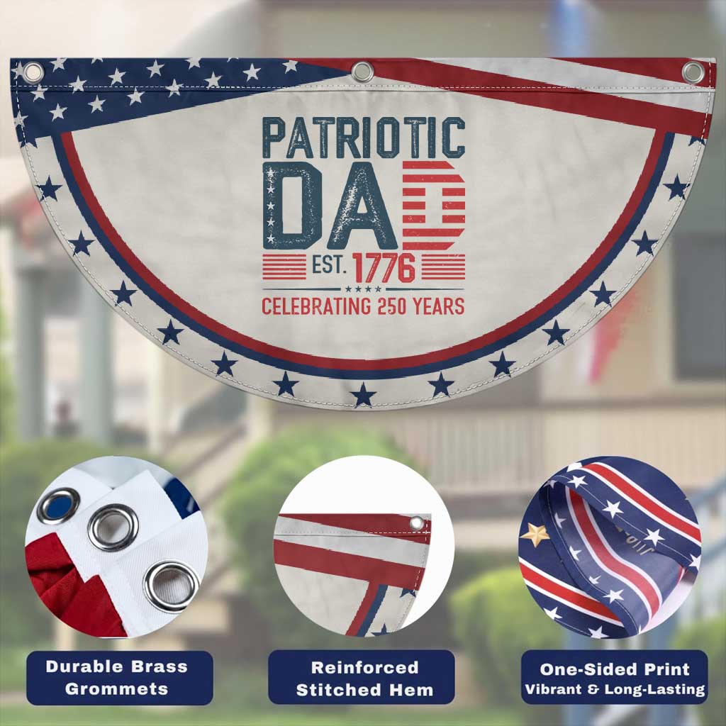 American Dad 250 Years Patriotic Fan Flag Est. 1776 Funny USA Semiquincentennial