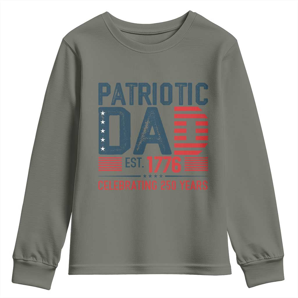Patriotic Dad 250 Years Youth Sweatshirt Est. 1776 Funny USA Semiquincentennial - Wonder Print Shop