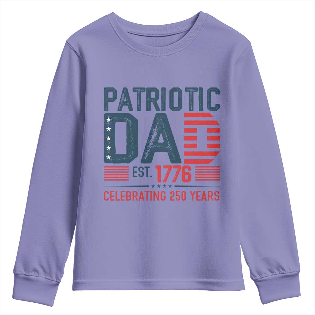 Patriotic Dad 250 Years Youth Sweatshirt Est. 1776 Funny USA Semiquincentennial - Wonder Print Shop
