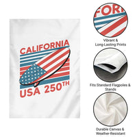 California USA 250th Anniversary Garden Flag US Semiquincentennial Patriotic Surfboard Graphic - Wonder Print Shop