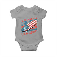 California USA 250th Anniversary Baby Onesie US Semiquincentennial Patriotic Surfboard Graphic - Wonder Print Shop