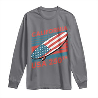 California USA 250th Anniversary Long Sleeve Shirt US Semiquincentennial Patriotic Surfboard Graphic - Wonder Print Shop